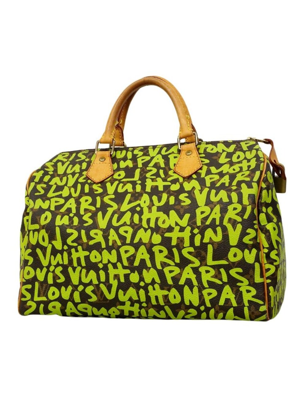 Louis Vuitton Handbag Monogram Graffiti Speedy 30 Vert - Picture 1 of 10